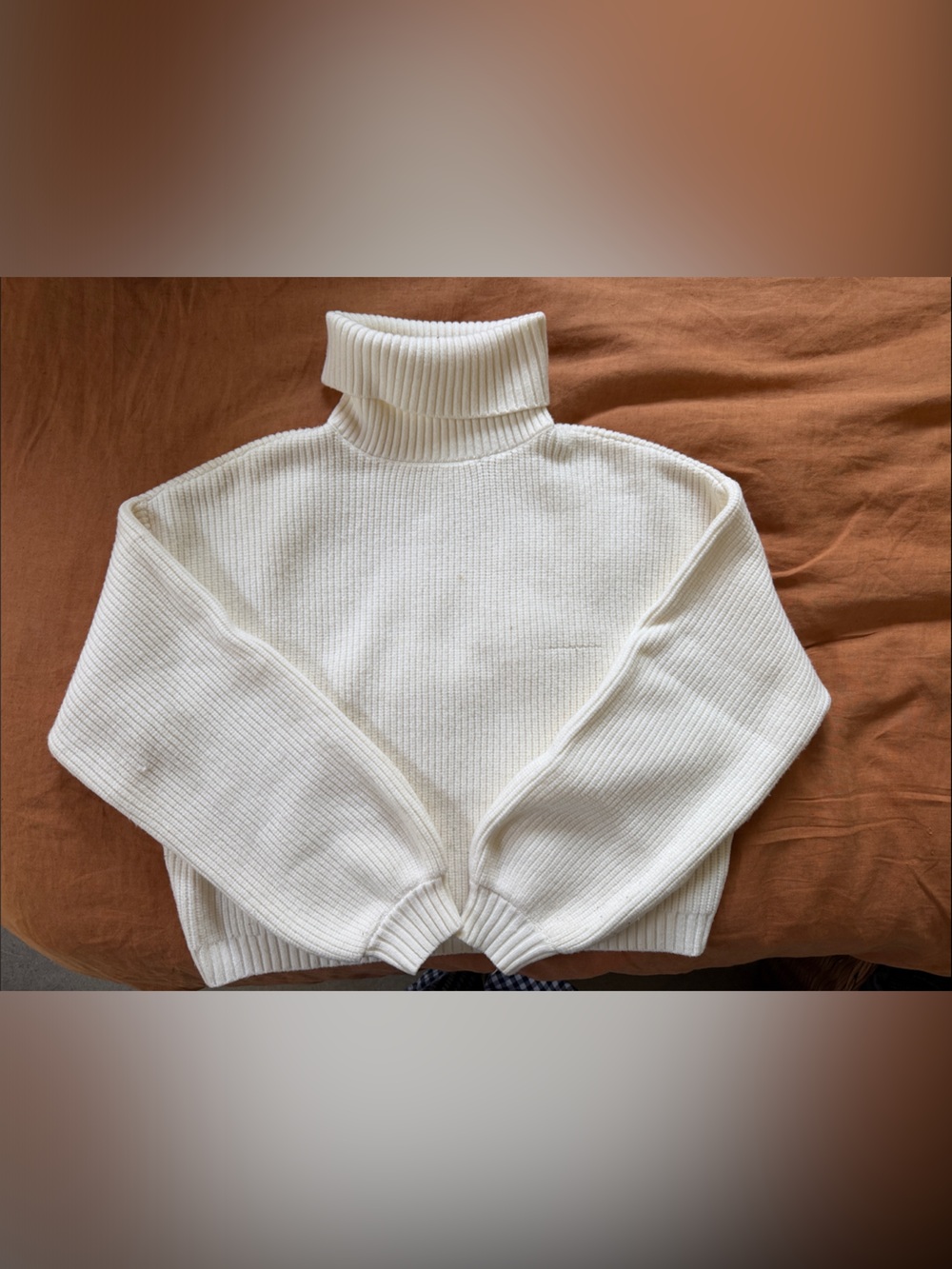 RVCA Cream Ribbed Turtleneck Sweater